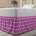 thumbnail image 1 of Geometric Bed Skirt, Hand Drawn Sketch Style Triangle Pattern with Brush Marks Abstract Stripes, Elastic Bedskirt Dust Ruffle Wrap Around for Bedding Decor, 4 Sizes, Purple and Pink, by Ambesonne, 1 of 2