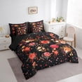 thumbnail image 3 of Feelyou Black Pink Rose Bedding Comforter Set 7pcs, Vintage Bohemian Blossoms Flower King Bedding Sets, Teens Kids Girls Women Reversible Bed Sheets, Super Cozy Room Decor, 3 of 8