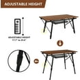 thumbnail image 4 of Outdoor Camping Table Folding Picnic Table with Roll Up Table Top and Adjustable Aluminum Legs, Brown, 4 of 6