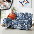thumbnail image 4 of COEQINE Cover for Recliner Chair Stretch Reclining Sofa Cover 8 Pieces Recliner Cover for 3 Cushion Reclining Sofa Stay in Place Furniture Protector, Blue Floral Moon, 4 of 8