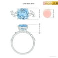 thumbnail image 5 of ANGARA Natural Nature Inspired Cushion 2.7 ct Aquamarine Ring in 14K White Gold for Women (Size-9mm) | March Birthstone, Birthday, Anniversary, Jewelry Gift for Women | Natural Aquamarine Ring, 5 of 10