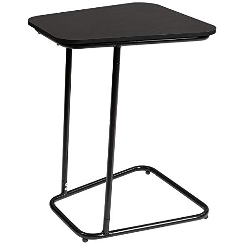 DOEWORKS Bedside Computer Desk,Black Side Table Slide Under Sofa Side