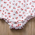 thumbnail image 3 of Tuobarr Baby Girl Fly Sleeve Cartoon Bodysuit Cotton Romper, Red, 0-24 Months, 3 of 9