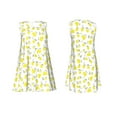 thumbnail image 3 of Bixox Yellow Lemon Leaves Print Women's Sleeveless A-Line Dress with Pockets, Casual Knee-Length Tank Dress for Summer-Large, 3 of 7