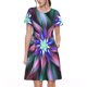thumbnail image 1 of Easygdp Colored Abstract para Vestido Transpirable de Mujer, Vestido Suelto de Manga Corta con Pliegues y Bolsillos para el Verano, 1 of 6