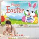 thumbnail image 5 of Easter Banner Holiday Decorations Eggs Bunny Banner Cloth Holiday Party Photo Background, Banner Decoración Pascua Huevos Conejo, Festivo Party Photo Background, para Eventos, ideal para, 5 of 9
