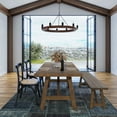 thumbnail image 4 of Grain Wood Furniture Cascais 72" Rectangular Table with Farmhouse Base in Brown Oak Top and Base, 4 of 9