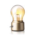 thumbnail image 1 of (Dorado) Lámpara de noche con bombilla retro, luz de noche creativa recargable por USB, lámpara de mesa LED antigua, lámpara de mesa con bombilla decorativa para escritorio de dormitorio pequeño, 1 of 5