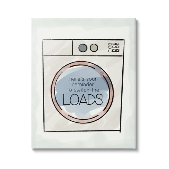 Stupell Industries Switch Laundry Loads Phrase Typography Painting Gallery Wrapped Canvas Print Wall Art, 30 x 40