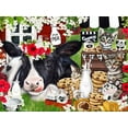 thumbnail image 2 of Sheena Pike Art 18x15 White Modern Wood Framed Museum Art Print Titled - Cookies n Milk Cow and Kitties, 2 of 4