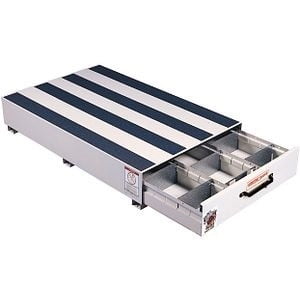Weather Guard Bed Drawer 307-3 Pack Rat; Lateral Unit; 1 Drawer; 3 Compartments; Steel; White