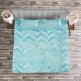 thumbnail image 3 of Ambesonne Turquoise Quilted Bedspread Set 3 Pcs, Geomeric Chevron Art, Queen Size, Turquoise, 3 of 3