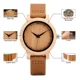 thumbnail image 5 of Reloj analógico de madera unisex Bobo Bird A09, color marrón, bisel, color beige, color de fondo beige, 5 of 6