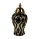 thumbnail image 3 of Tarro de jengibre de cerámica, tarro de , delicado jarrón de cerámica con tapa, para estantería, hogar, sala de estar, decoración de fiesta S Negro y Oro Macarena Tarro de jengibre, 3 of 8