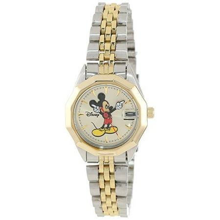 Mickey Mouse Women's MCK342 Classic 'Moving Hands' Two-Tone Bracelet Watch