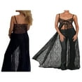 thumbnail image 4 of Femmes Été Plage Robe Sans Manches Dos en Dentelle Transparente Split Bikini Cover Up, 4 of 4