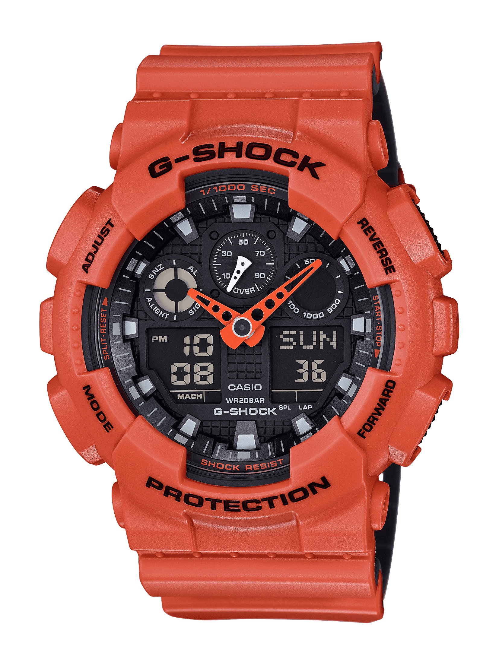 Geschatte Bezienswaardigheden bekijken Buitengewoon Casio Men's XL Series G-Shock Wristwatch Quartz 200M WR Shock Resistant  Resin GA-100-1A2CR - Walmart.com