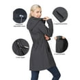 thumbnail image 4 of Off Road Ventures Women's Softshell Jacket, Fleece Lined Waterproof Rain Jacket Lightweight Windbreaker Long Warm Coat With Removable Hood, 4 of 8
