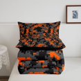 thumbnail image 5 of Manfei Farmhouse Camouflage King Size Comforter Sets, Countryside Camo Comforters King Size, Gray Orange, Black Reversible, 3-Piece, 1 Comforter and 2 Pillowcases, 5 of 7