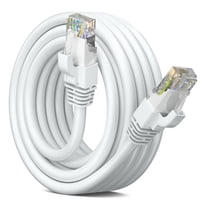 Ethernet Cable 15 ft CAT6 High Speed Internet Network LAN Cable Cord, Outdoor Waterproof (White)