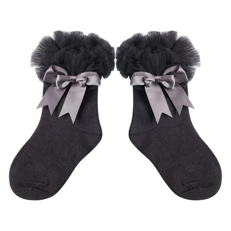 

ZAXARRA Lovely Baby Girls Cute Bowknot Ruffle Frilly Trim Ankle Socks