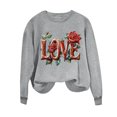 thumbnail image 4 of Meichang Chandails en Molleton pour Femmes Sans Capuche, Chandail en Molleton de la Saint-Valentin, Col Rond, Manches Longues, Coupe Ample, 4 of 4