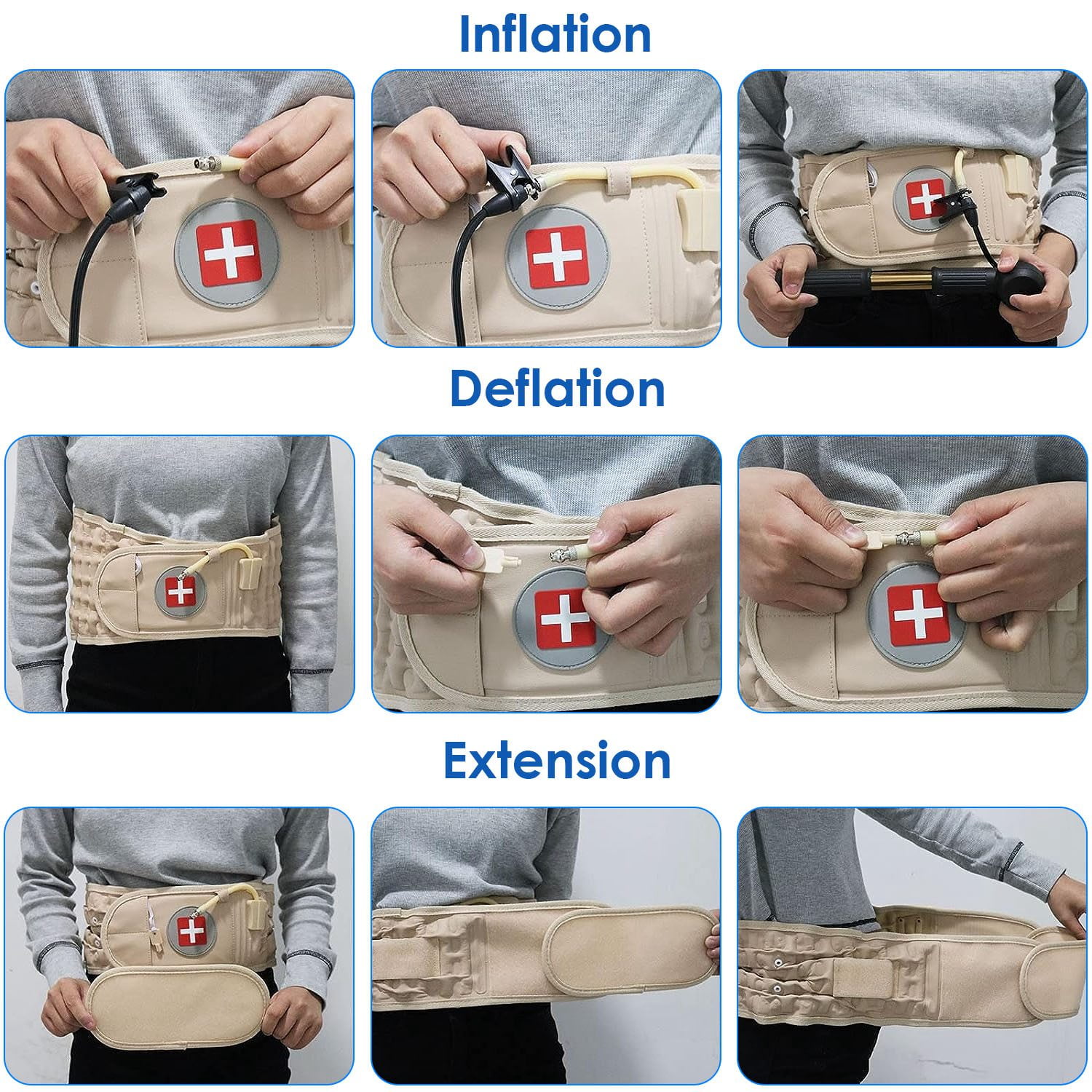 Decompression Belt Back Brace,Lumbar Air Traction Device Back Traction Fit for All Waist