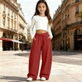 thumbnail image 5 of Landzoo Teen Girls Active Pants Curved Leg Sweatpants With Pockets Fall Casual Kid Girls Baggy Trousers, 5 of 6