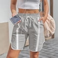 thumbnail image 2 of UDAUDU Womens Baggy Cargo Shorts Casual Wide Leg Knee Length Drawstring Elastic Waist 2026 Workout Trendy Running Athletic Yoga Shorts Gray S, 2 of 6