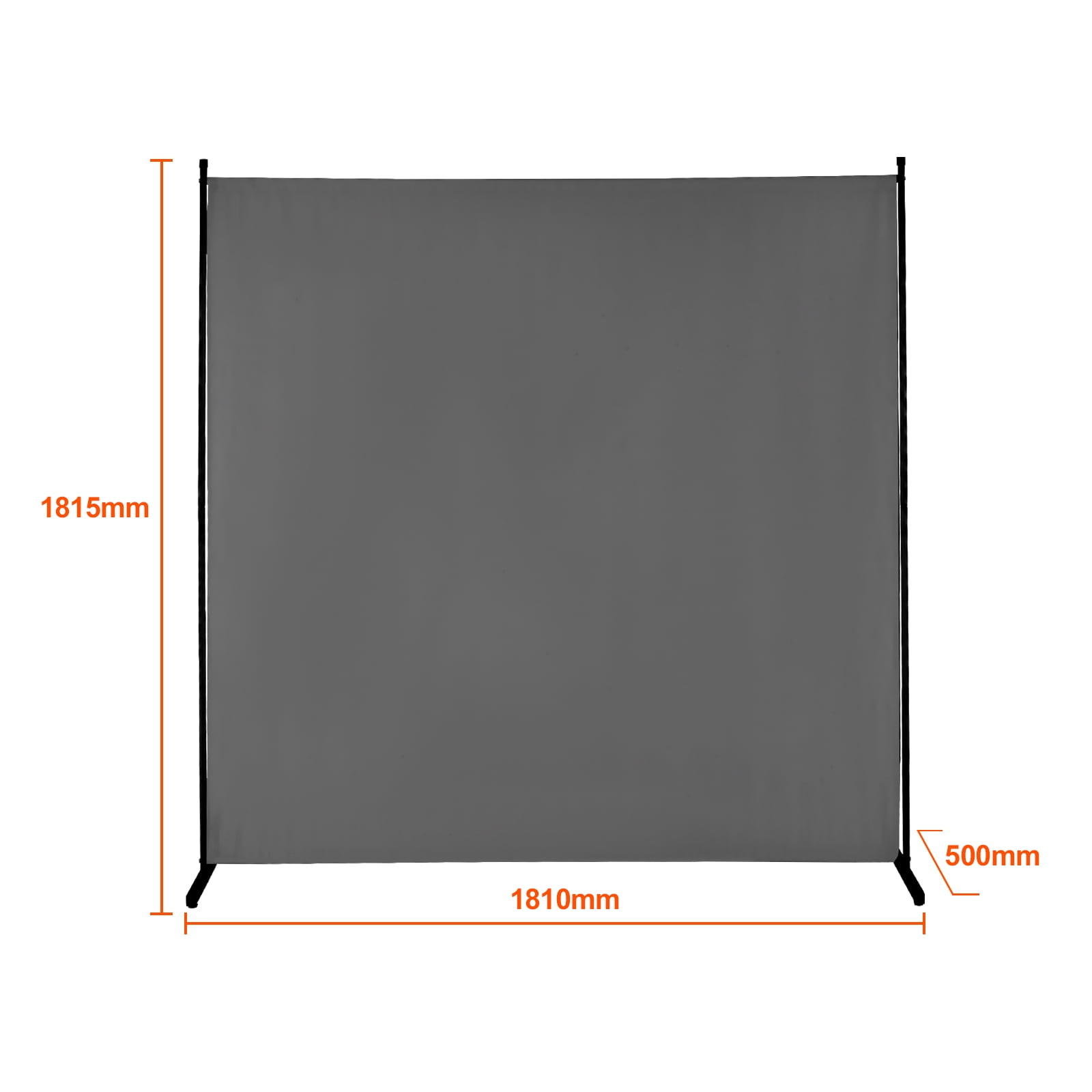 KFFKFF 6FT Room Divider, One-Panel Fabric Privacy Barrier, Segregation Partition for Rooms,  Workspace, Sleeping Area, Grey