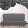 thumbnail image 5 of Dznils Stretch Futon Cover, Spandex Armless Sofa Bed Slipcover, Washable Furniture Protector, Gray, 5 of 10