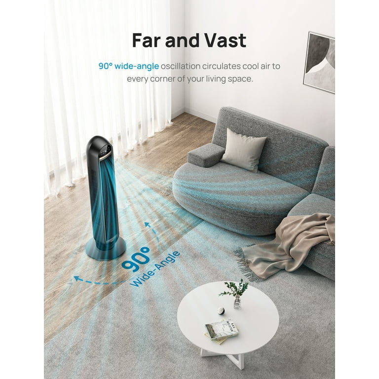 Dreo Tower Fans for Home, 2023 NEW 36 Standing Floor Fan with Remote, 90°  Oscillating Fan, 24 ft/s High Velocity, LED Display, 4 Speeds, 4 Modes, 8H  Timer, Quiet Bedroom Fan - Walmart.com