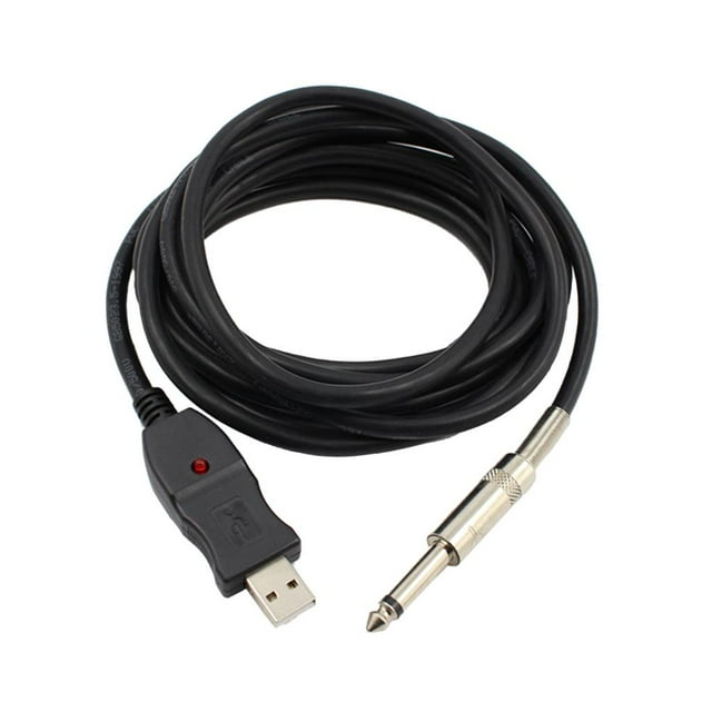 lionlar 9.8ft Guitar Bass 6.5mm Jack To USB Link Connection Instrument Cable Adapter