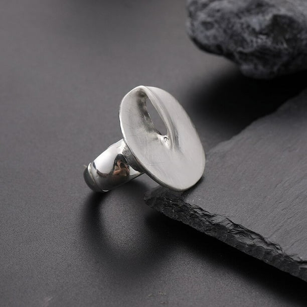 ALLYES-Anillos gruesos irregulares de Color dorado y plateado para hombres y mujeres, anillo de dedo ajustable de cuerda elástica con personalidad, joyería de moda