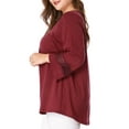 thumbnail image 5 of Unique Bargains Women's Plus Kimono Raglan Sleeves Ruched Front Blouse Top, 5 of 8