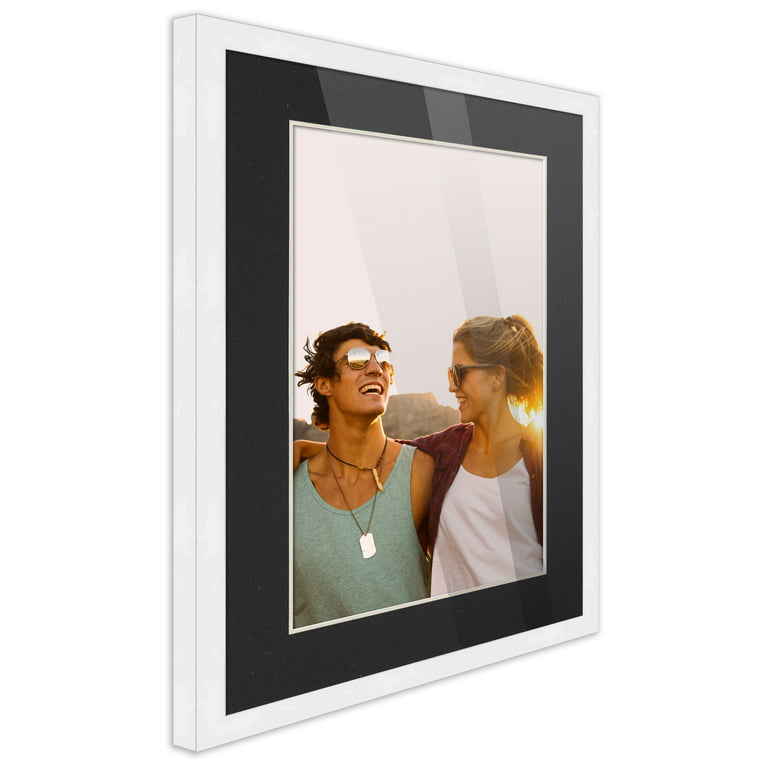 Gallery White Modern Picture Frame with White Mat 16x20 + Reviews