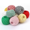 thumbnail image 3 of tredstone Cotton Thread Weave Socks Clothes Hats Clothing Practicing Prop Sewing Rope Multicolored 100 Meters for Beginners DIY Ropes pink + white, 3 of 9