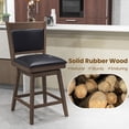 thumbnail image 6 of Gymax 25'' Swivel Bar Stools Set of 4 w/ Back Rubber Wood Legs Sturdy Footrest, 6 of 9