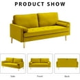 thumbnail image 5 of Mid Century Modern Velvet Loveseat Sofa, Stylish 2-Seater Comfy Couch for Small Apartments (Yellow, 66.9 Inch), 5 of 6