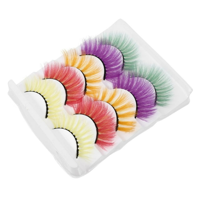 5 pares de pestañas postizas dramáticas pestañas postizas pestañas de arco iris pestañas dramáticas de colores pestañas postizas 3d flexibles falsas