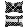 thumbnail image 2 of Pack of 4 Outdoor Lumbar Pillow Covers 12x20 Inch, Black Morocco Waterproof Throw Pillow Covers Set, Boho Modern Minimalist Abstract Geometric Decorative Cushion Cases for Patio Porch Car, 2 of 7
