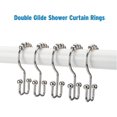 thumbnail image 3 of Rustproof Metal Double Sliding Shower Hooks For Bathroom Shower Rod Curtains Afortunado Sencillez, 3 of 5