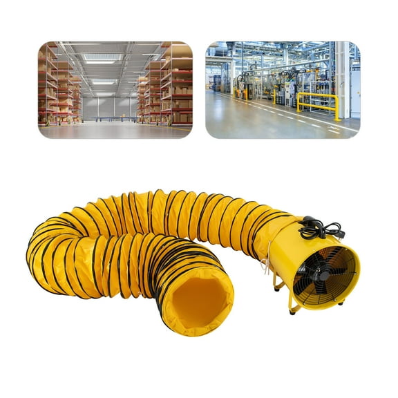 Utility Blower Ventilation Fan 16 Inches Fume Extractor w/32.8 ft/10 m Duct Hose for Homes, Factories