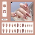 thumbnail image 5 of FCOGIN Long Coffin, 24 Pieces, Pink, White, Heart, Gradient, Acrylic False Nail, Press on Nail, 5 of 6