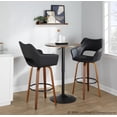 thumbnail image 2 of Mustang 30" Fixed-Height Barstool Set of 2, Bar Stools Swivel, Bar Chairs, Swivel Bar Stools Set of 2 with Back, Bar Stools for Kitchen Island (Black Faux Leather), 2 of 6