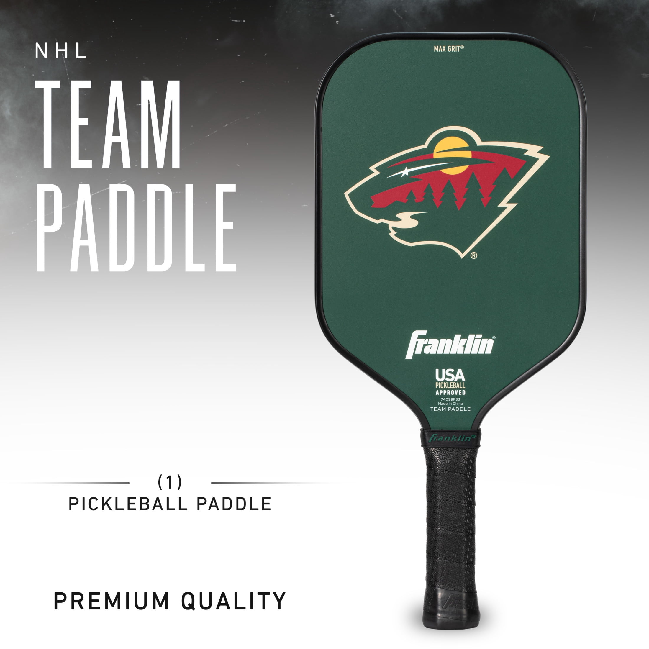 Franklin Sports NHL Minnesota Wild Pickleball Paddle - Official NHL Team Pickleball Paddles - USAP (USAPA) Approved Premium Quality Pickleball Paddles - Authentic Team Logos + Colors