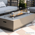 thumbnail image 2 of Sol Living Fire Pit Table Tempered Glass Rectangle 36 x 14 x 7.7 inches Heavy Duty Firepit Accessory Wind Screen, Clear, 2 of 7