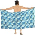 thumbnail image 5 of LA LEELA Men's Beach Sulu Pareo Cotton Linen Effect Sarong Beachwear Wrap Sarong Swimsuit Men One Size Lapis, Tropical Vacation, 5 of 5