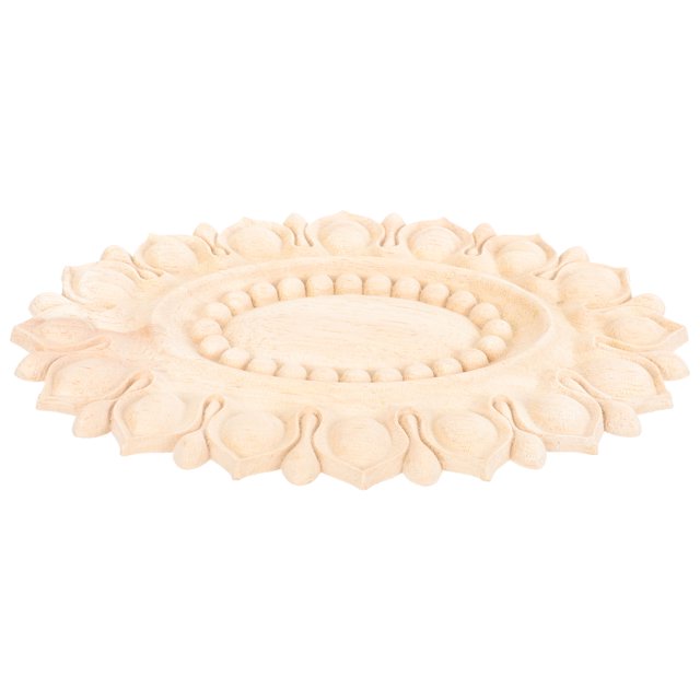 GARVALON Furniture Decals Wood Carved Onlay Natural Wood Color Decorative 1Set