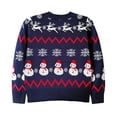 thumbnail image 4 of SonxaHe Toddler Boys Girls Sweaters Long Sleeved Christmas Cartoon Snowman Knit Sweaters Kids Loose Holiday Winter Sweater Blue,Sized 3-4, 4 of 5